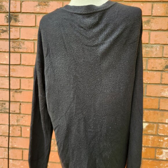 Black Soft Long Sleeve Acrylic Sweater Pullover Top Size XL - Picture 2 of 4